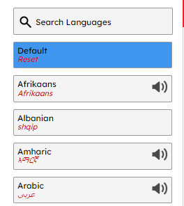 language options