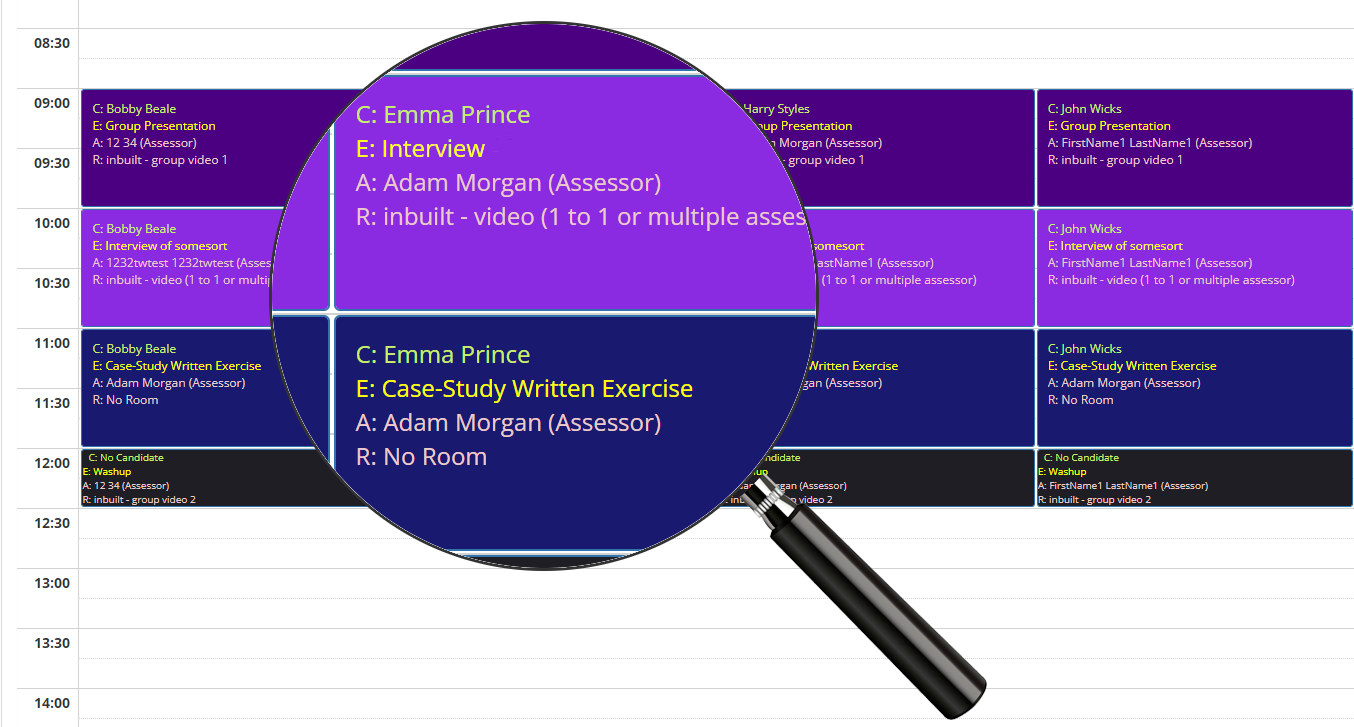 Magnifying glass demo showing text in a larger size for better sight